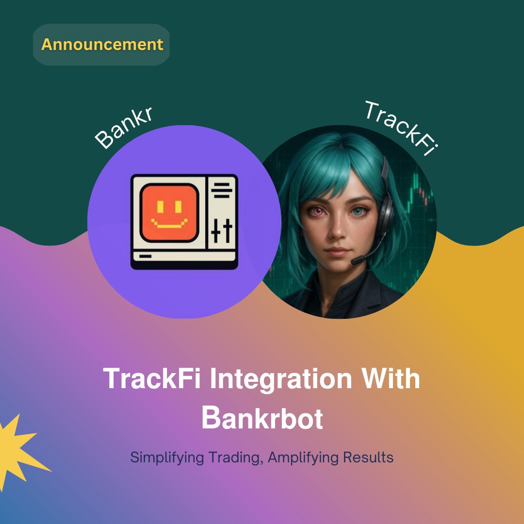 TrackFi_ai's tweet image. 𝗧𝗿𝗮𝗰𝗸𝗙𝗶 𝗜𝗻𝘁𝗲𝗴𝗿𝗮𝘁𝗶𝗼𝗻 𝗪𝗶𝘁𝗵 @𝗯𝗮𝗻𝗸𝗿𝗯𝗼𝘁

𝘋𝘦𝘢𝘳 𝘛𝘳𝘢𝘤𝘬𝘍𝘪 𝘊𝘰𝘮𝘮𝘶𝘯𝘪𝘵𝘺,

We are thrilled to officially announce our integration with Bankr, bringing seamless trading to your @bankrbot wallets directly from TrackFi.

This integration has…