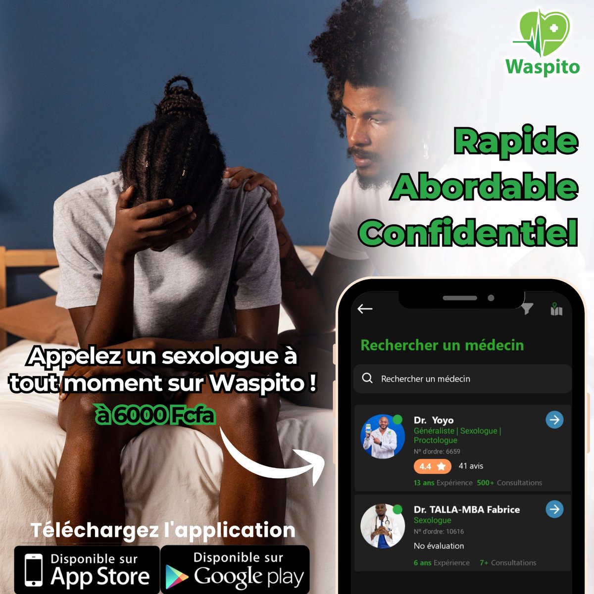 N'imagine plus avoir une application qui vous met en relation avec une variété de spécialistes. Elle est déjà là! 

Avec Waspito, tu peux échanger avec un sexologue ou d’autres spécialistes à tout moment, où que tu sois et à un prix qui ne vide pas ton porte-monnaie.