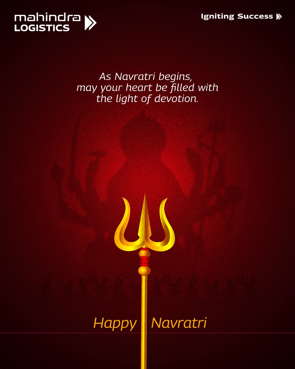 Mahindralog_MLL's tweet image. As the divine nine nights begin, may Navratri bring energy, light, and harmony to every journey. We wish you a blessed start and moments of joy, togetherness, and progress.

#MahindraLogistics #IgnitingSuccess #Navratri