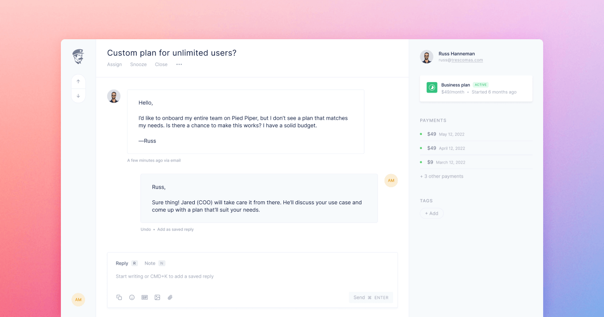 7. <a href="/getfernand/">Fernand</a>

I handle all my support with Fernand, the "Calm customer support". The DX is incredible, pricing is very generous, and it keeps evolving constantly.

Bonus: you can do EVERYTHING with keyboard shortcuts, I love that