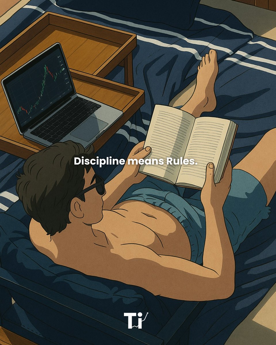 Theblackboy1o's tweet image. Discipline means Rules

In trading,this is the difference between profit and loss.

Your trading plan is your rulebook.

 •Entry Rules
 •Exit Rules 
•Risk Management Rules

Break your own rule and the market will break your account.

#TradingRules #RiskManagement #Forex