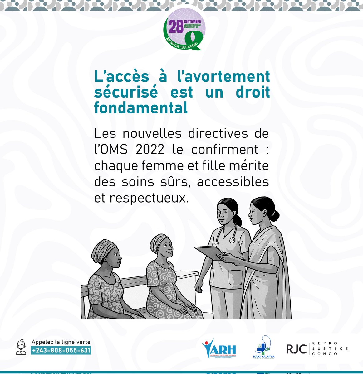 •S’informer
•Sensibiliser
•Agir
Rejoignez-nous dans ce plaidoyer pour mettre fin aux discriminations et défendre le droit à la santé sexuelle et reproductive.

#OMSAS2022
 #28Septembre