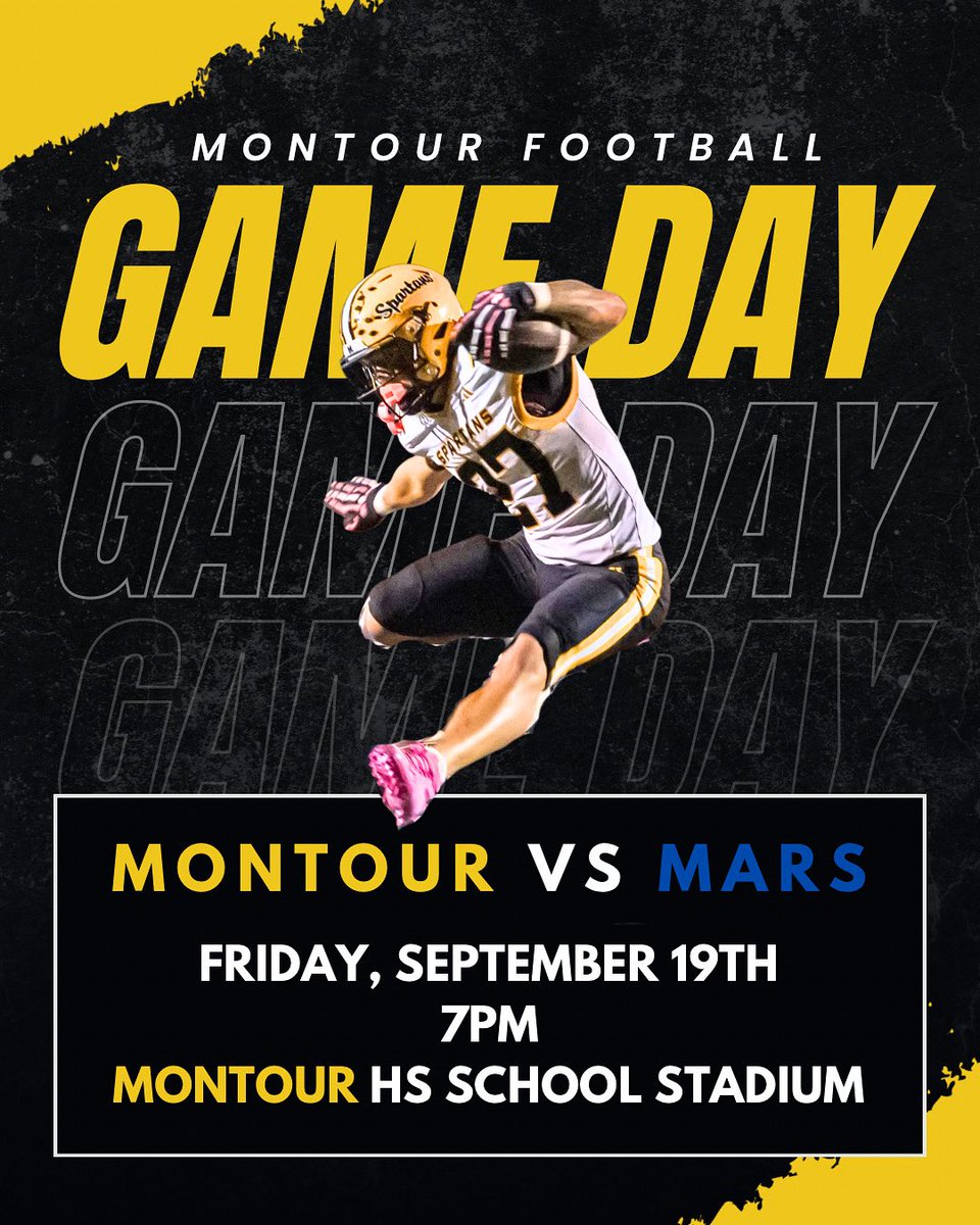 MontourFootball's tweet image. 🏈 The Montour Spartans Friday Night Lights is at Montour High School Stadium- 7PM kickoff vs. Mars Fighting Planets!

LET’S GO SPARTANS!

🖤🏈💛