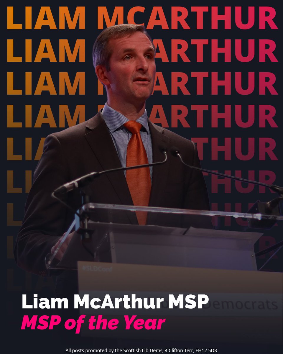 scotlibdems's tweet image. Congratulations to Liam McArthur on being named Holyrood's MSP of the Year!