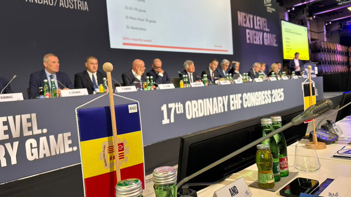 🔵Arrenca el 17è Congrés Ordinari de l’ <a href="/EHF_Activities/">European Handball Federation</a> 

Noves eleccions, reptes compartits i oportunitats de futur per a l’handbol europeu.
La @FedAndHandbol hi és present per aportar la veu d’Andorra i seguir creixent dins la comunitat europea. 💪🤾‍♂️
#Homeofhandball
