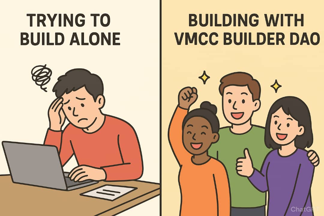 kelvin_tolulope's tweet image. Why struggle alone when you can build, meme, and earn with VMCC Builder DAO? 💸💡 Join the movement and see your creativity pay off! #VMCCBuilder #CryptoCommunity #EarnRewards”