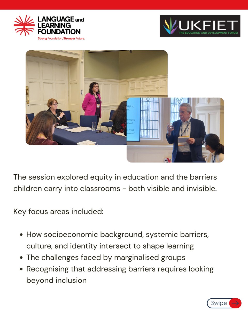 LLF_edu's tweet image. Grateful for the discussions at the UKFIET 2025 workshop “Invisible Backpacks”, organised by #LLF. We explored how visible and invisible barriers shaped by identity, culture and systems affect children’s learning, and strategies to address them.
#UKFIET2025 #FoundationalLearning