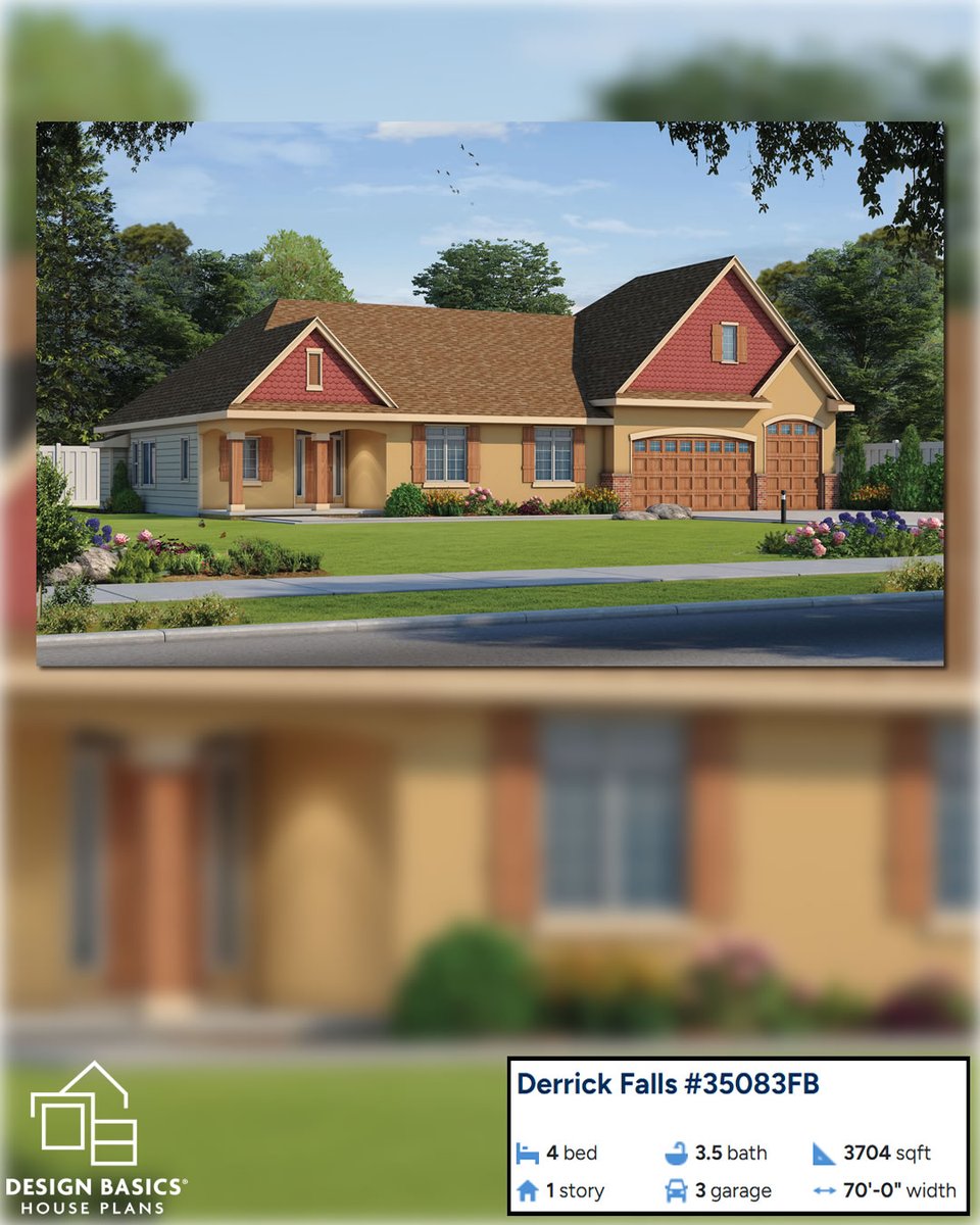 DesignBasicsLLC's tweet image. This home design blends style + function: ✔️ Open living areas 📷 Owner’s suite retreat 📷 501 sq. ft. unfinished upper storage See more 📷 #DBHomePlans #DreamHome #HouseGoals