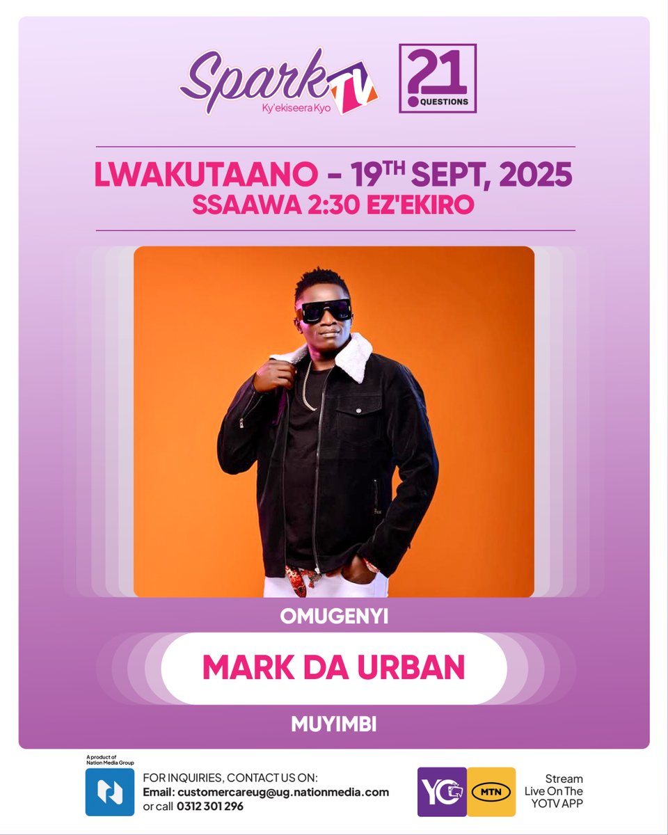 SPARK TV (@sparktvuganda) on Twitter photo Mark Da Urban Di Dancehall Maradona yali mu kizimbe ku #21Questions olwaleero. Teeka wano ekibuuzo kyoyagala <a href="/EvelynMic_/">Evelyn M!C</a> amusoye. Mark Da Urban Di Dancehall Maradona yali mu kizimbe ku #21Questions olwaleero. Teeka wano ekibuuzo kyoyagala <a href="/EvelynMic_/">Evelyn M!C</a> amusoye.