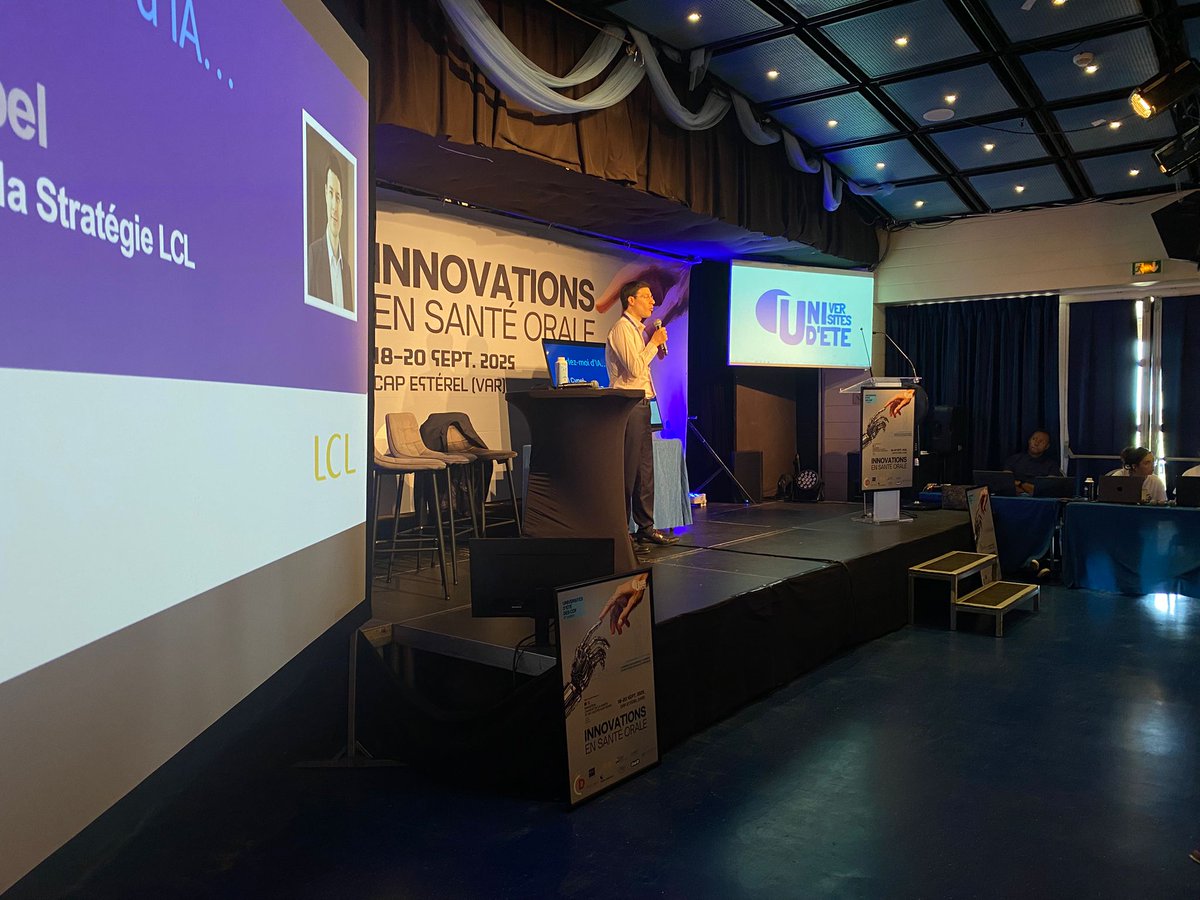 💡 Évolution de l’IA dans le domaine bancaire : cas d’usage LCL 
Avec <a href="/AxelCypel/">Axel Cypel</a> (<a href="/LCL/">LCL</a>). 

#IA #Innovations #SantéOrale #UniversitésdEtédesCDF