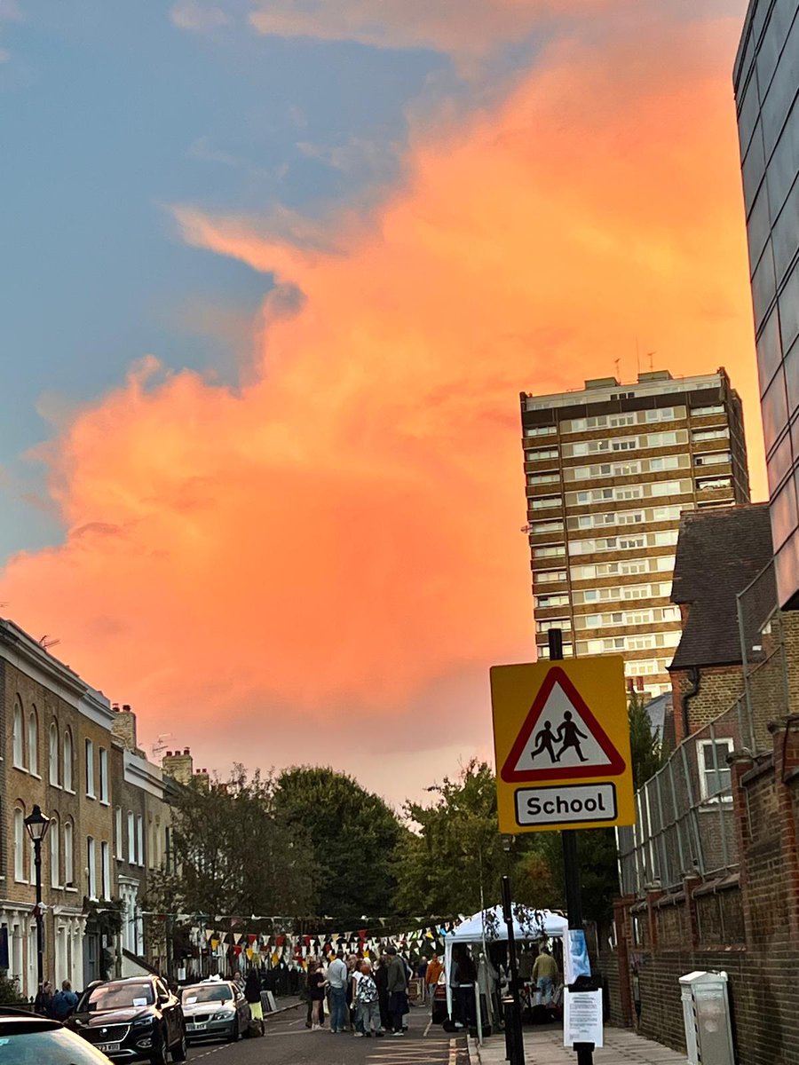 We have an amazing community in our parish. The annual street party is so much fun - and what a sunset! <a href="/StepneyLives/">StepneyLives</a>