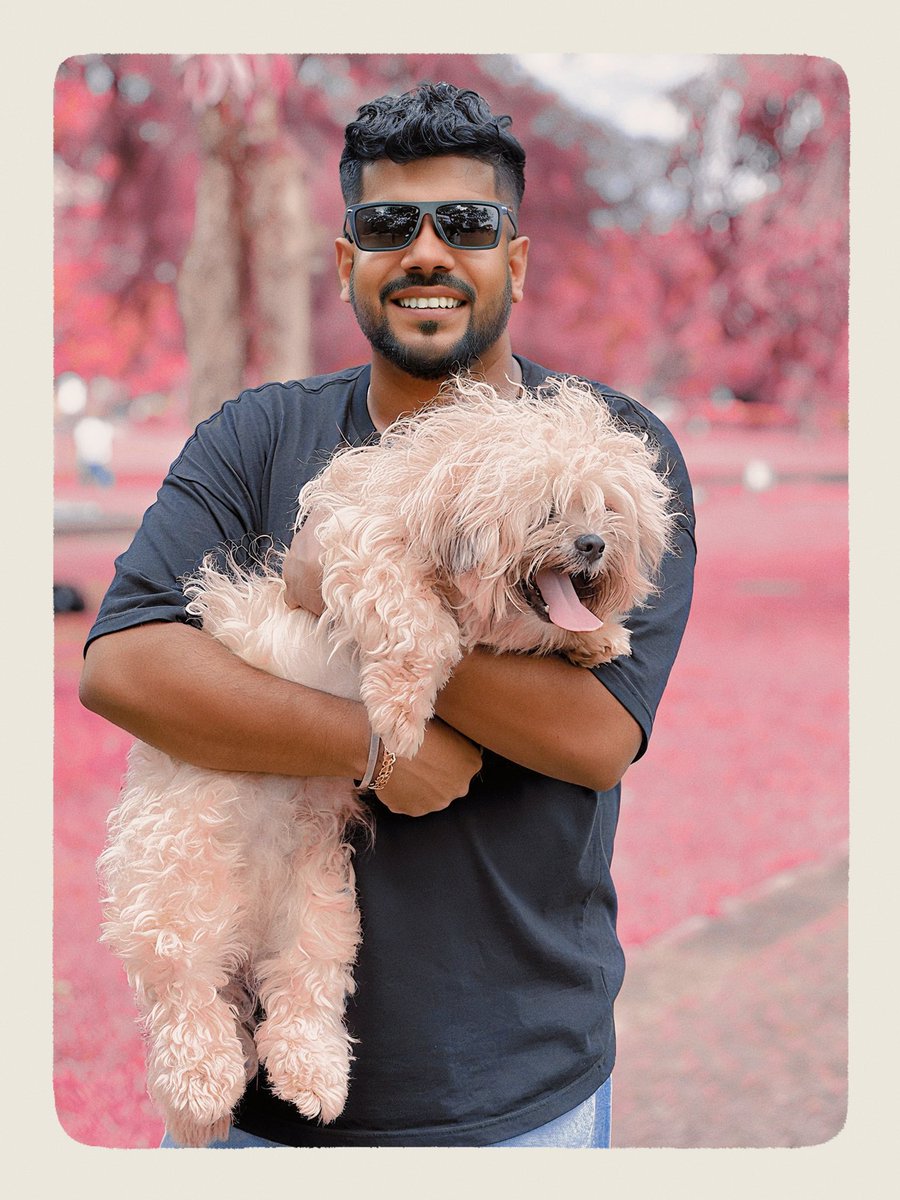 Hasinth's tweet image. Meet Nikki — the furriest co-star of my career 🐾🎬 Directing animals isn’t just cute; it’s precision filmmaking: timing, trust &amp;amp; patience. Nikki nailed every shot for Singer’s #SizeMatters tablet campaign. Respect to all animal actors &amp;amp; trainers! 🐕💪 #Filmmaking #BTS