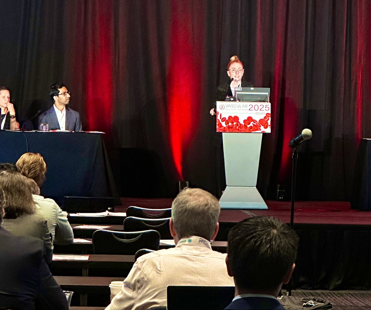 SVM_tweets's tweet image. Is there hope for #lymphedema ? 
One of our Jay D Coffman Young Investigators @CatharineBowman discussing selective leukotriene inhibitors, esp targeting LTB4, as a potential new #pharmacological treatment for lymphedema 

#SVM #VSS2025