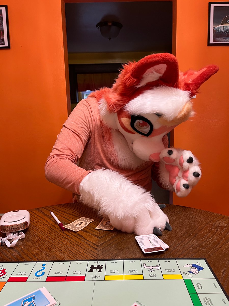 Fun fact: dogs are bad at Monopoly. #FursuitFriday #furry