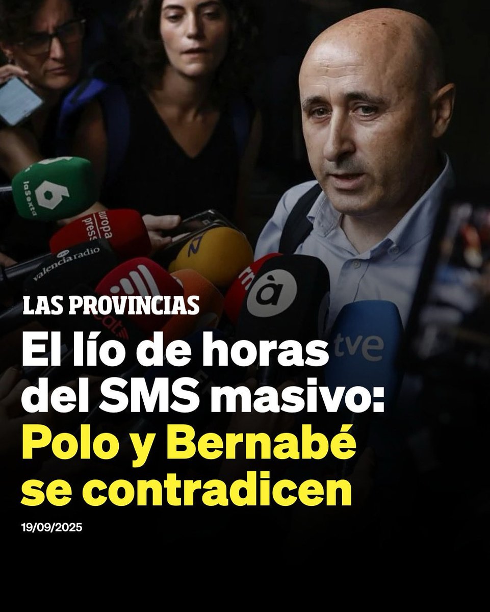 El lío de horas del SMS masivo: Polo y Bernabé se contradicen 

🔗 lasprovincias.es/comunitat/lio-…