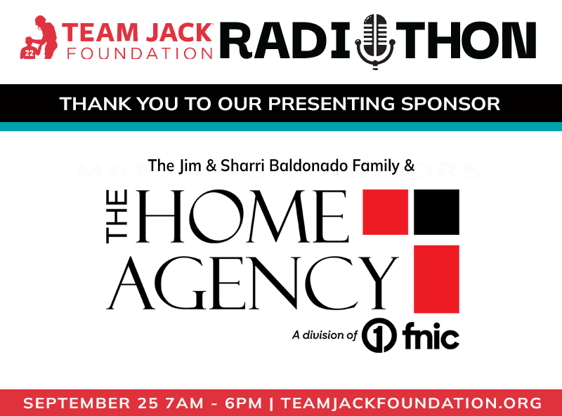 TeamJack's tweet photo. Less than a week away from the Team Jack Radiothon! Listen live on 9/25 to hear powerful stories from families impacted by pediatric brain cancer. Special thanks to @TheHomeAgency and the Baldonado family for their unwavering commitment to our mission! #fundthecure #putkidsfirst https://t.co/Y7VKdnOqah