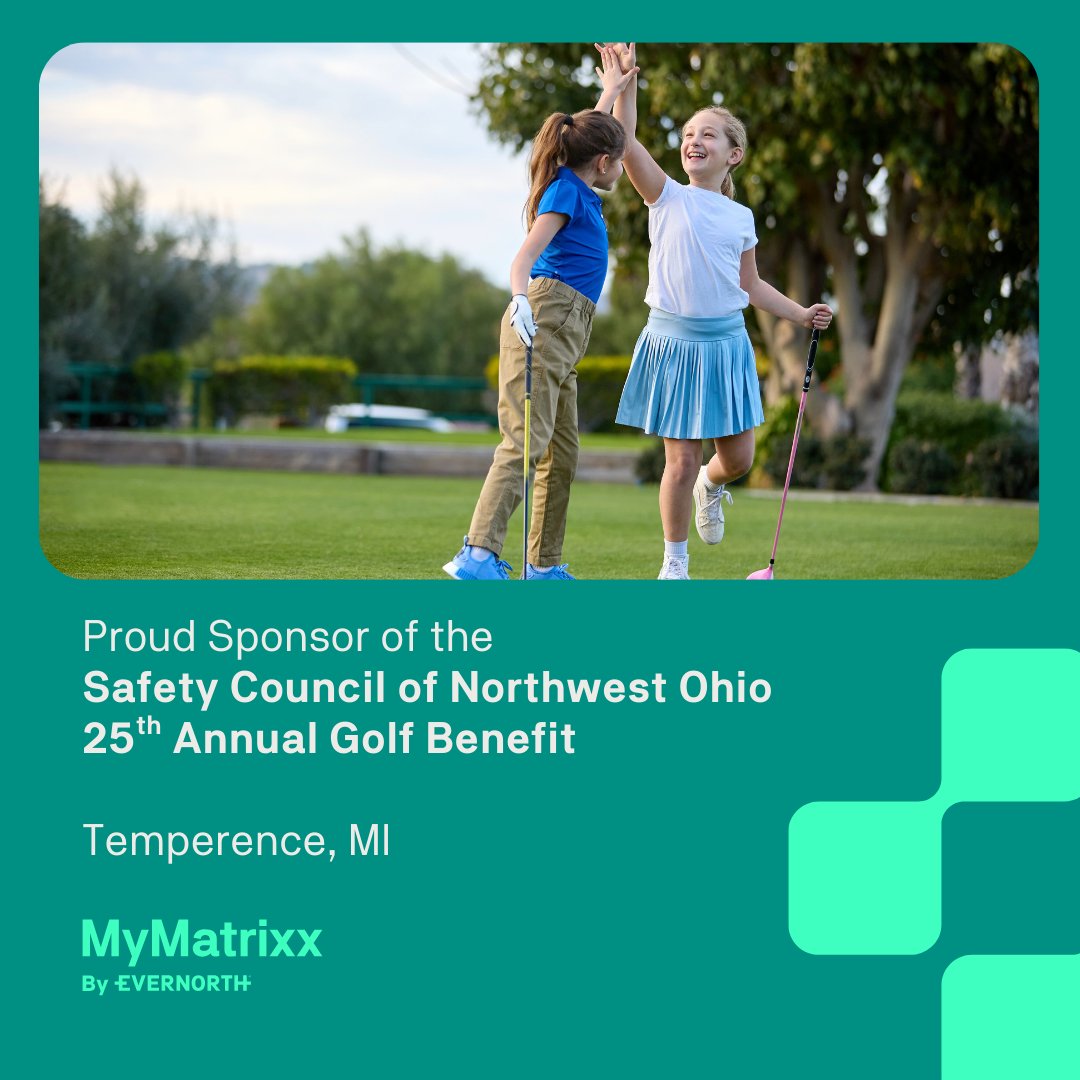 Big swings for a big cause at the Safety Council of Northwest Ohio 25th Annual Golf Benefit. #MyMatrixxbyEvernorth employees stepped up to the tee for this fun event, which benefits Kids' Chance of Ohio.