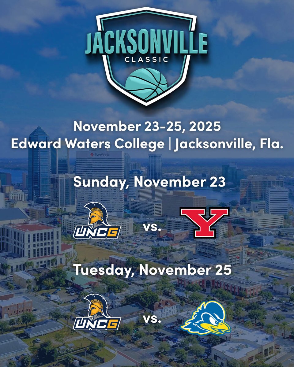 UNCG Basketball (@uncgbasketball) on Twitter photo Our <a href="/JaxClassicMBB/">Jacksonville Classic</a> matchups are set ๐!
๐ฐ go.uncg.edu/t2ubsr
๐
go.uncg.edu/t2ubud
Stay tuned for the remainder of the 2025-26 schedule, including the non-conference slate, dates and times.
#letsgoG Our <a href="/JaxClassicMBB/">Jacksonville Classic</a> matchups are set ๐!
๐ฐ go.uncg.edu/t2ubsr
๐
go.uncg.edu/t2ubud
Stay tuned for the remainder of the 2025-26 schedule, including the non-conference slate, dates and times.
#letsgoG