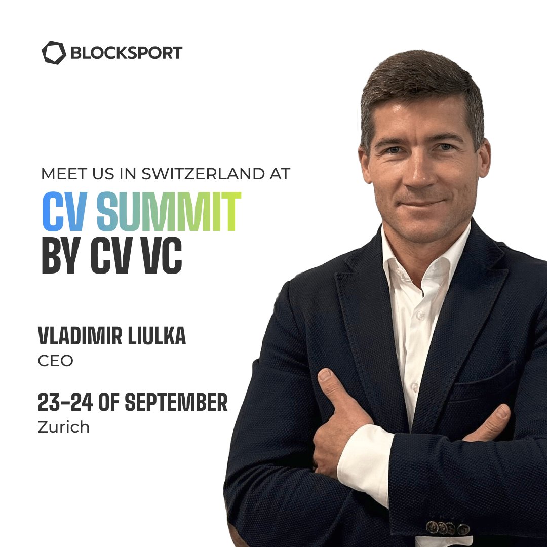 🚀 Blocksport is heading to Zurich!

We’re excited to share that our CEO, Vladimir Liulka, will be participating and speaking at CV Summit by CV VC on September 23–24.

This global event brings together leaders in blockchain, Web3, and innovation to discuss the future of the
