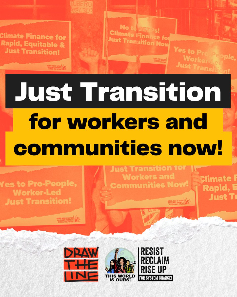 📌We demand an equitable and just transition away from fossil fuels towards 100% RE systems that addresses potential dislocations and disruptions. protects and promotes the rights and welfare of people, and ensures that the costs and benefits of the transition are shared fairly.