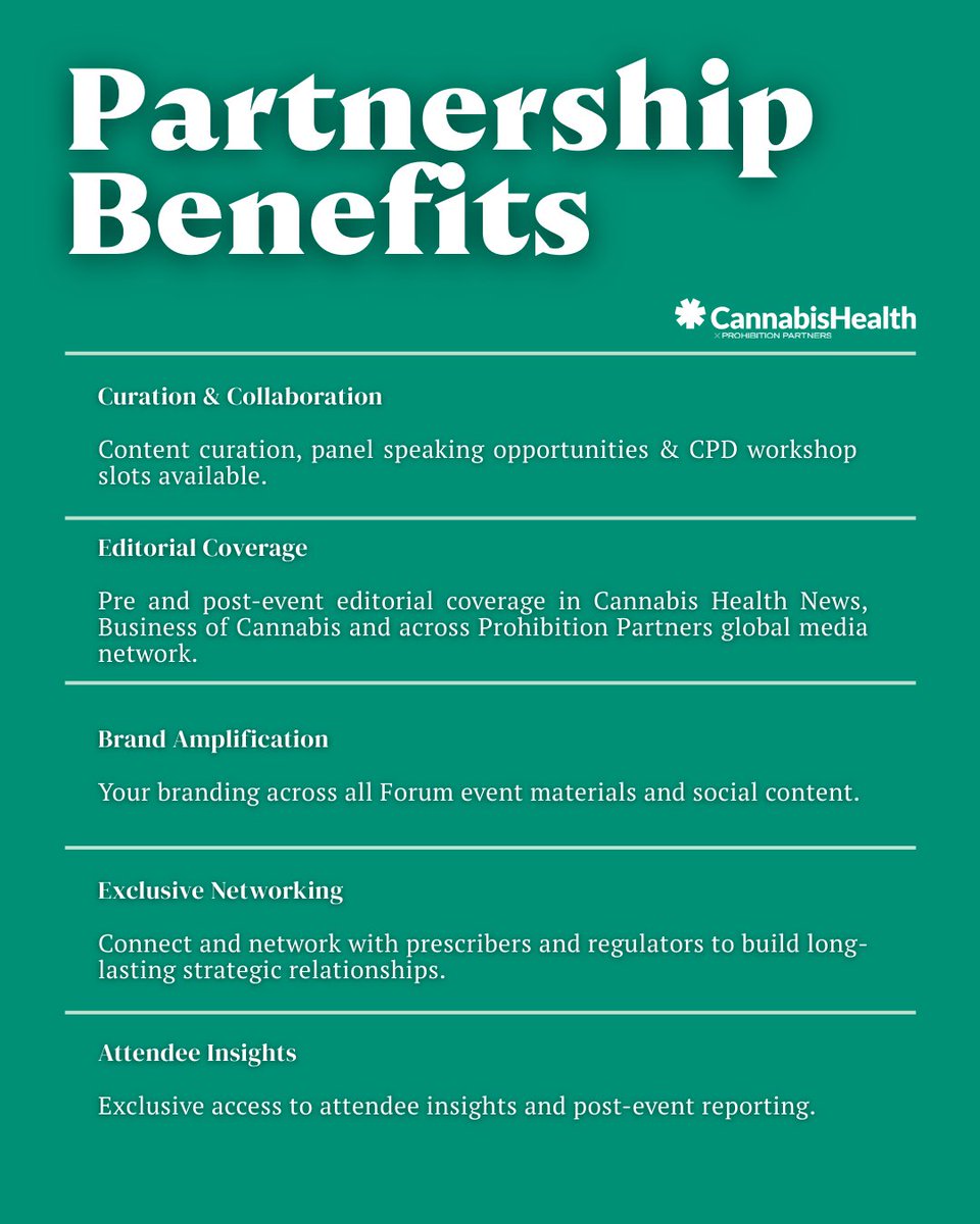 Become a Partner 🤝

We're looking for partners for our upcoming Symposium, this November. This is a unique opportunity to position your brand at the forefront of medical cannabis innovation and education in the UK. Gain high-impact visibility through panel speaking