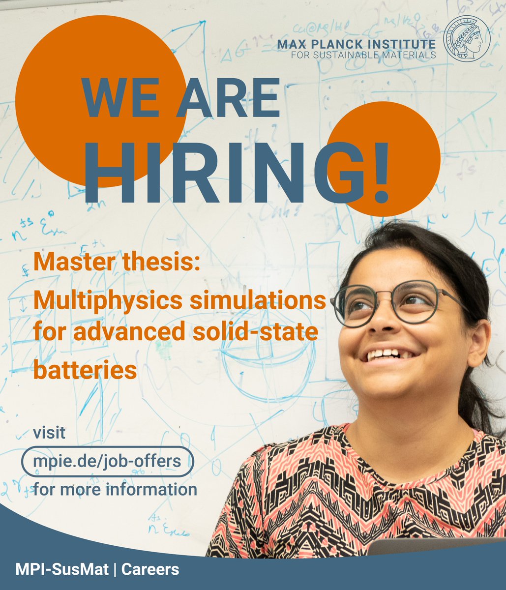 Looking for a #masterthesis #position on multiphysics simulations? We are happy to receive your #application 😀
bewerbermanagement.net/jobposting/b7b…
#materialsscience #simulation