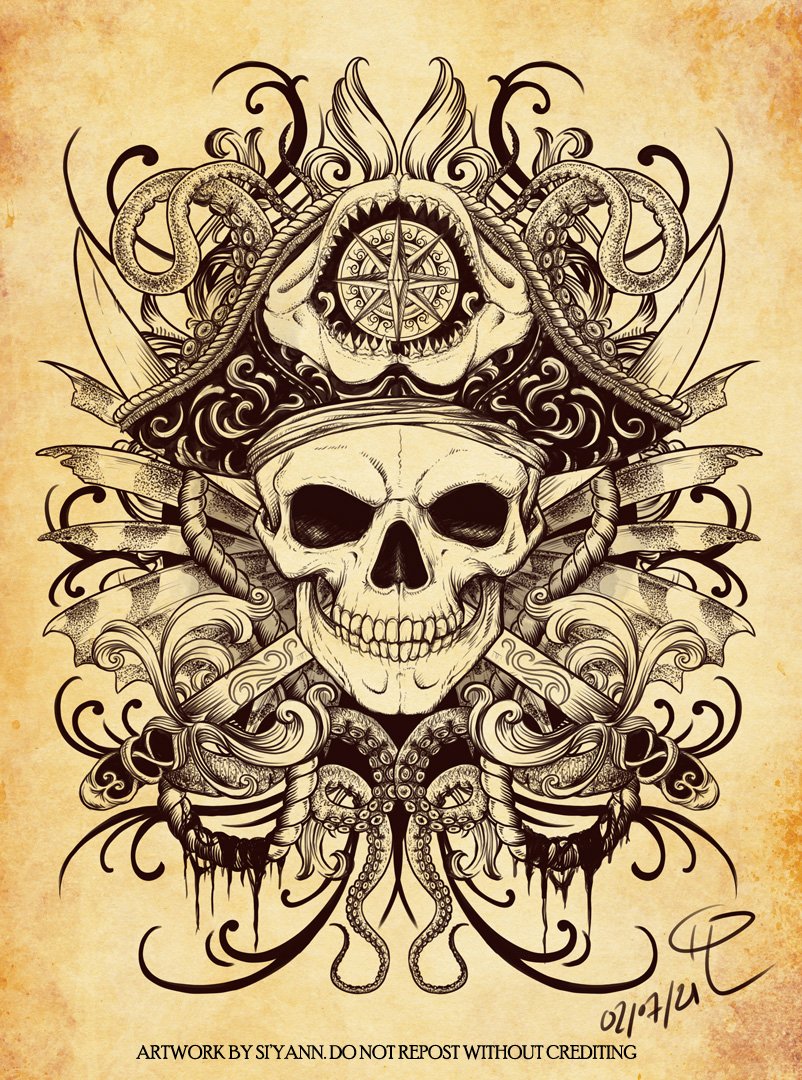 Yarr ! It's #talklikeapirateday today, so have this classic Jolly Rogers o' me ! 🏴‍☠️ (can't believe it's already 4 years old haha)