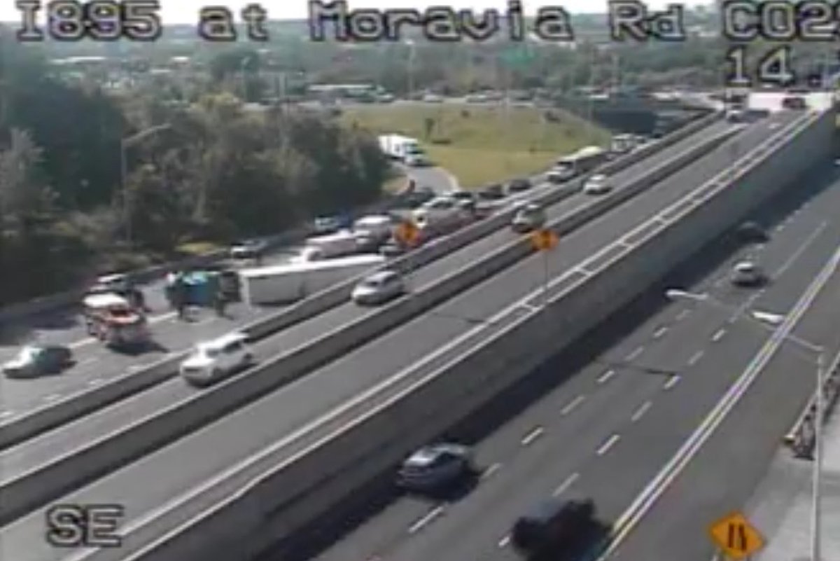 Traffic Alert 🚨 Overturned tractor-trailer closes ALL northbound lanes on I-895 just past Moravia Rd. Traffic is stalled prior to Erdman Ave. Take Pulaski Hwy as an alternate route. <a href="/wbalradio/">WBAL NewsRadio 1090 and FM 101.5</a> <a href="/98Rock/">98 Rock</a> #wbaltraffic #mdtraffic #baltraffic #Rosedale