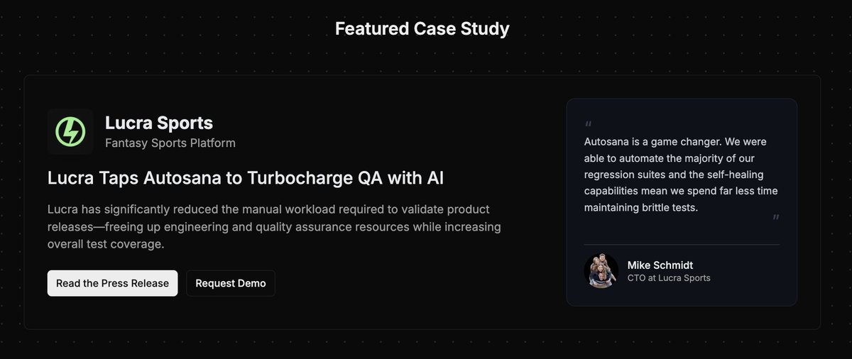 yuvansundrani's tweet image. #awesomesauce autosana.ai/#case-studies