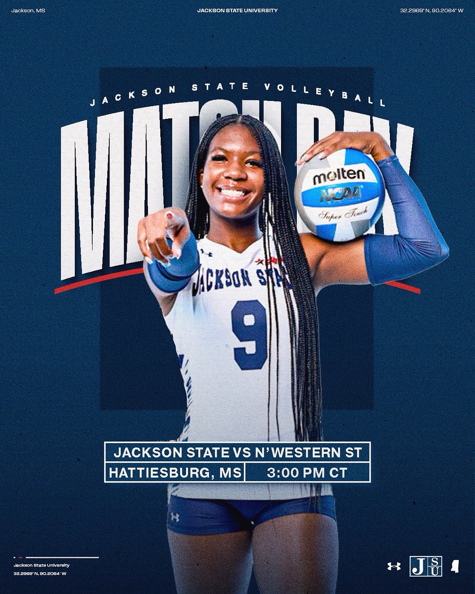 GoJSUTigersVB's tweet image. 🏐GAME DAY🏐

🆚: Northwestern State  
⏰: 3:00 PM
📍: Hattiesburg, MS
📊: shorturl.at/9h7dS

#THEEiLove | #GoJSUTigersVB🐅