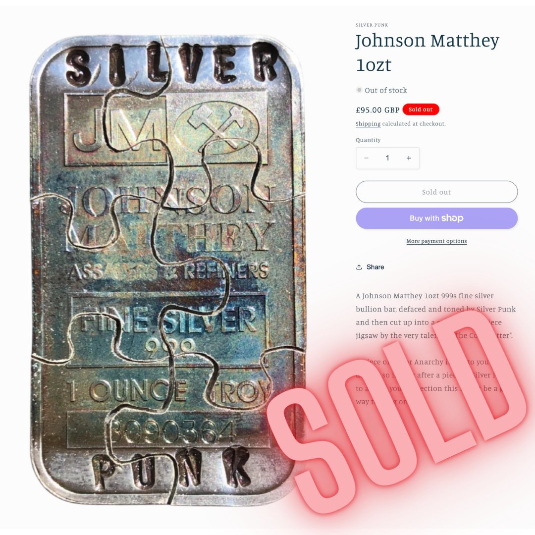 The Jigsawed JM bar a collaboration with the The Coin Cutter 🧩 has found a new home also!

#silver #jigsaw #silverart
