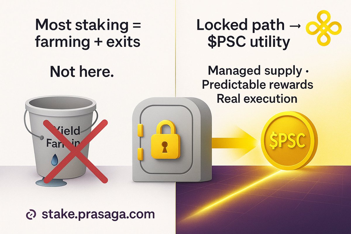 PrasagaOfficial's tweet photo. Why It Matters
Most staking = farming + exits.
$wPSC staking = commitment.
 📊Managed supply
 ⚖️Locked path to $PSC
 🌐Unlocks real protocol economy
Stake and commit at https://t.co/gs3ZZkLwIY https://t.co/8tnI2AS6Tf