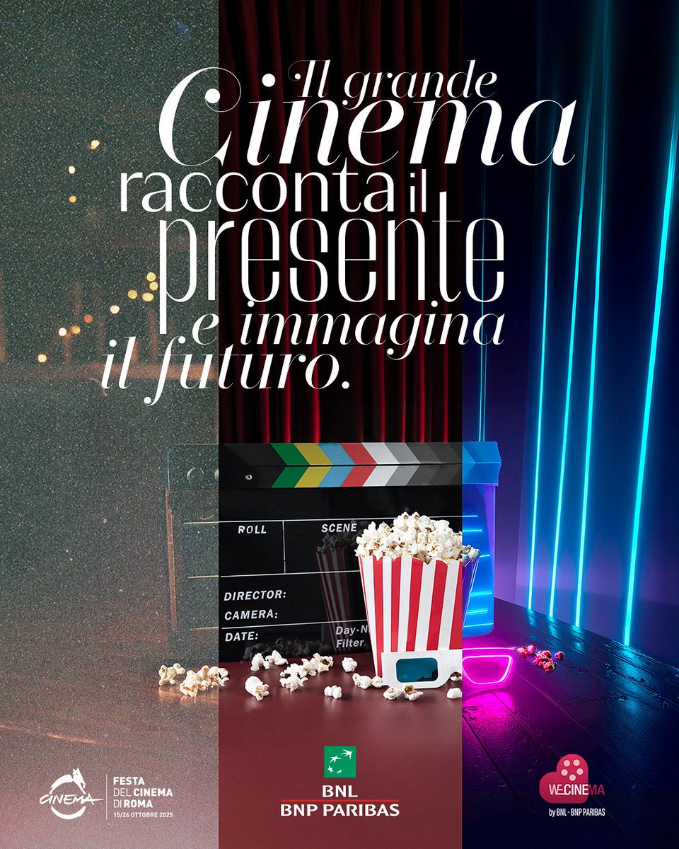 Dal 15 al 26 ottobre registi italiani internazionali, insieme alle stelle del grande schermo, illumineranno la Festa del Cinema di Roma ✨

Un anniversario importante per il festival, giunto all'edizione numero 20, sempre accompagnato da BNL BNP Paribas, Main Partner della