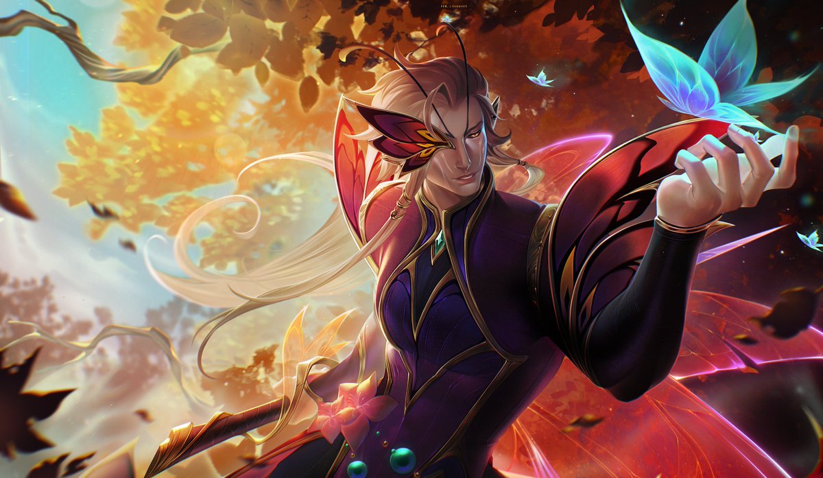 esqurell's tweet image. Faerie Court Yone splash art 🍁