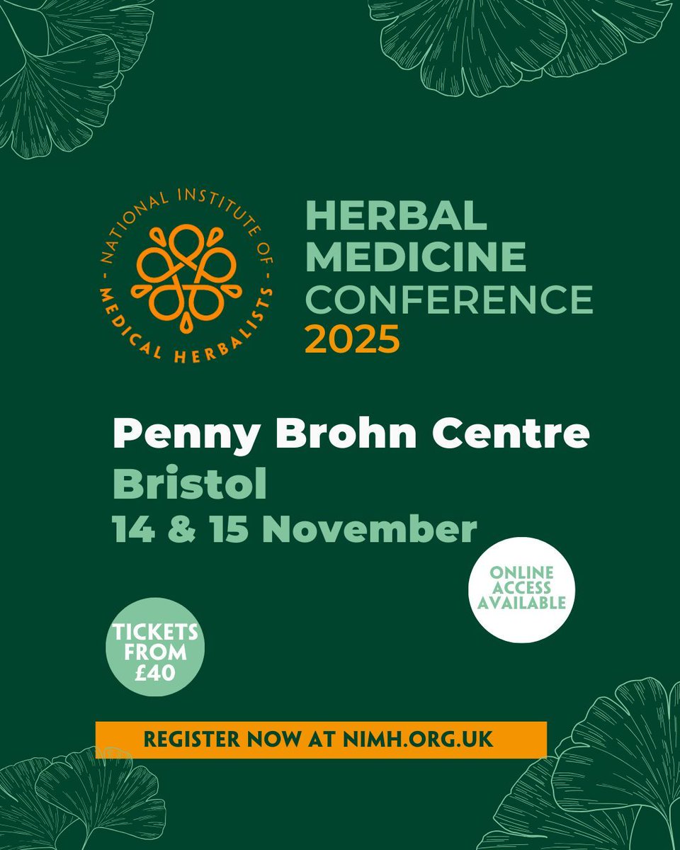 🎟️ HERBAL MEDICINE CONFERENCE - TICKETS ON SALE NOW! 🎟️ 

🌱 'Integrative herbal practice – healthcare for the future' 

🪴 Join us on 15 - 15 November 2025 for our 161st annual conference, as we explore integrative healthcare through a herbal lens. 

🔗 Tickets from £40.