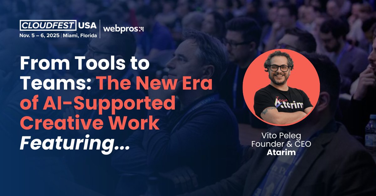 CloudFestUSA's tweet image. Join @VitoPeleg , CEO of @Atarim at #CloudFestUSA to see how AI teammates help creative teams deliver 70% faster, run fewer meetings &amp;amp; get clearer client feedback. Work smarter, grow bigger.

Don’t miss it: eu1.hubs.ly/H0kZyxB0