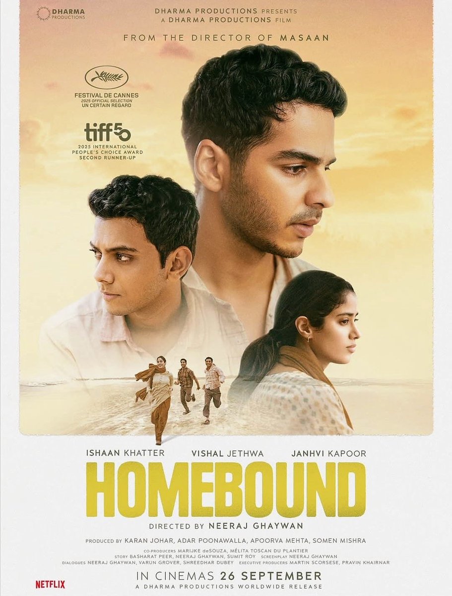 I am honoured that #Homebound has been selected as India’s official entry for Best International Feature at the 98th Academy Awards.

A proud and meaningful moment for all of us.

Thank you to the #FilmFederationOfIndia for this honour, and congratulations to Neeraj Ghaywan,