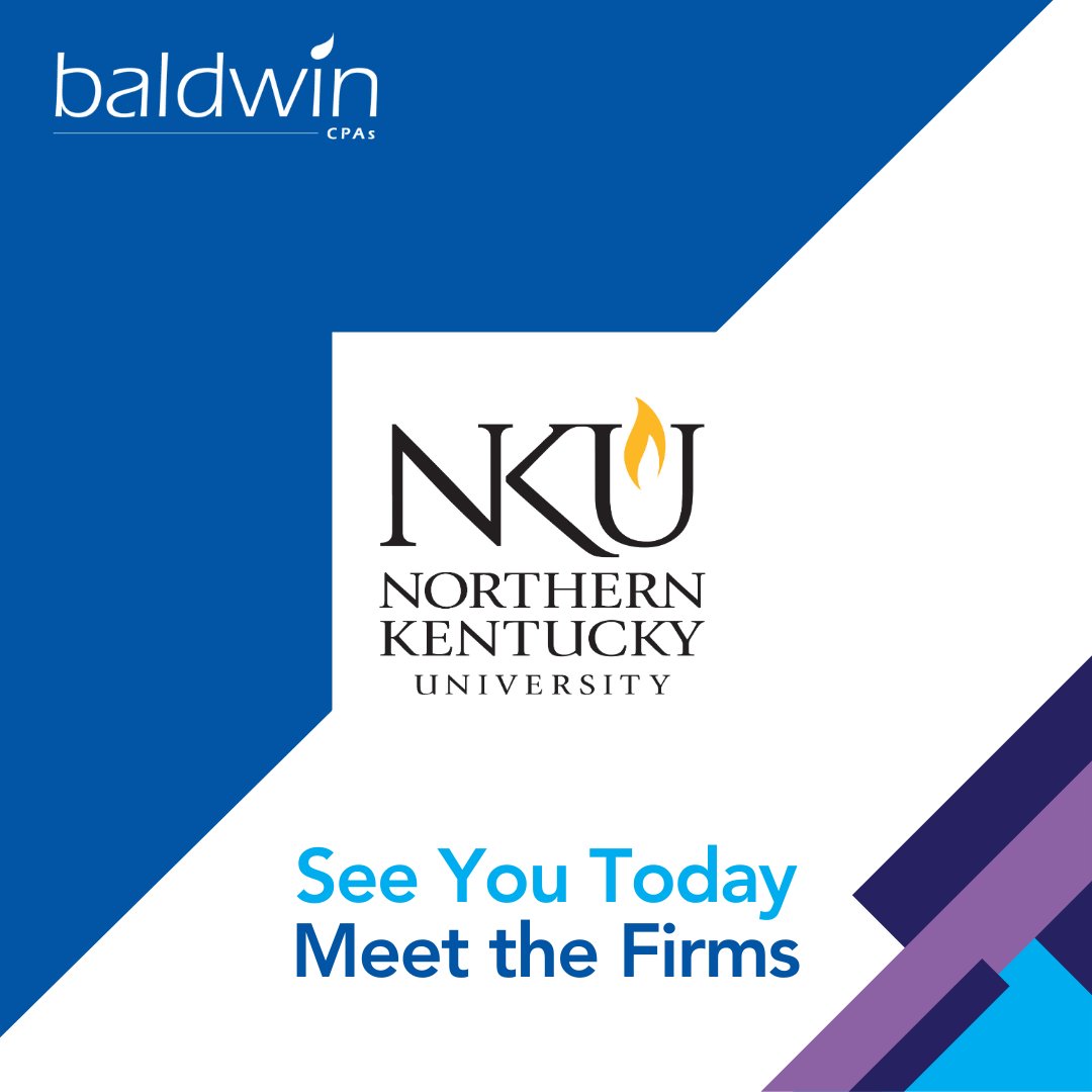 baldwincpas's tweet image. It’s happening today! Baldwin CPAs is at NKU Meet the Firms from 2:00–4:00 PM!

Stop by our table, ask us about internships and job openings, and learn how you can thrive in public accounting with us.

Let’s chat about your future!
#NKU #MeetTheFirms #JoinOurTeam #CPAStudents