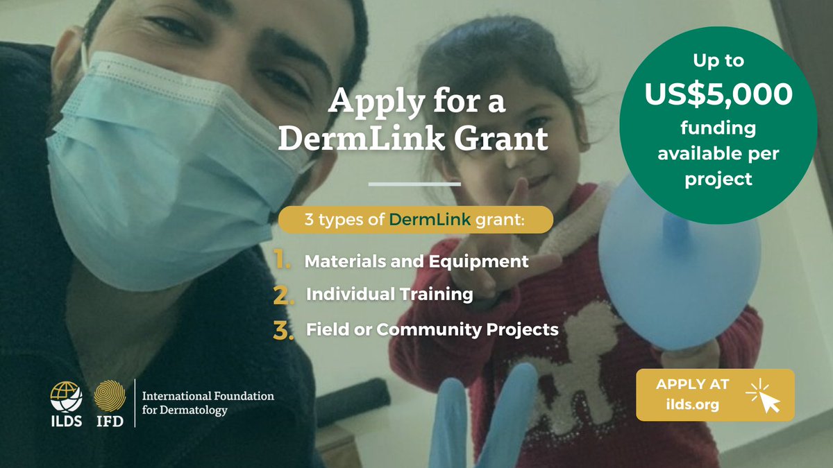 ⏳ Two weeks left to apply! Looking for funding to enable you to improve skin health in an underserved community? You can still apply for a #DermLink grant, but only until 16:00 GMT on 3 October! Apply here: bit.ly/dermlink2026_l…