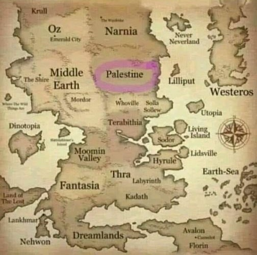 Bushmaster_wi's tweet image. I finally found Palestine on a map. I think it's in imagination land.