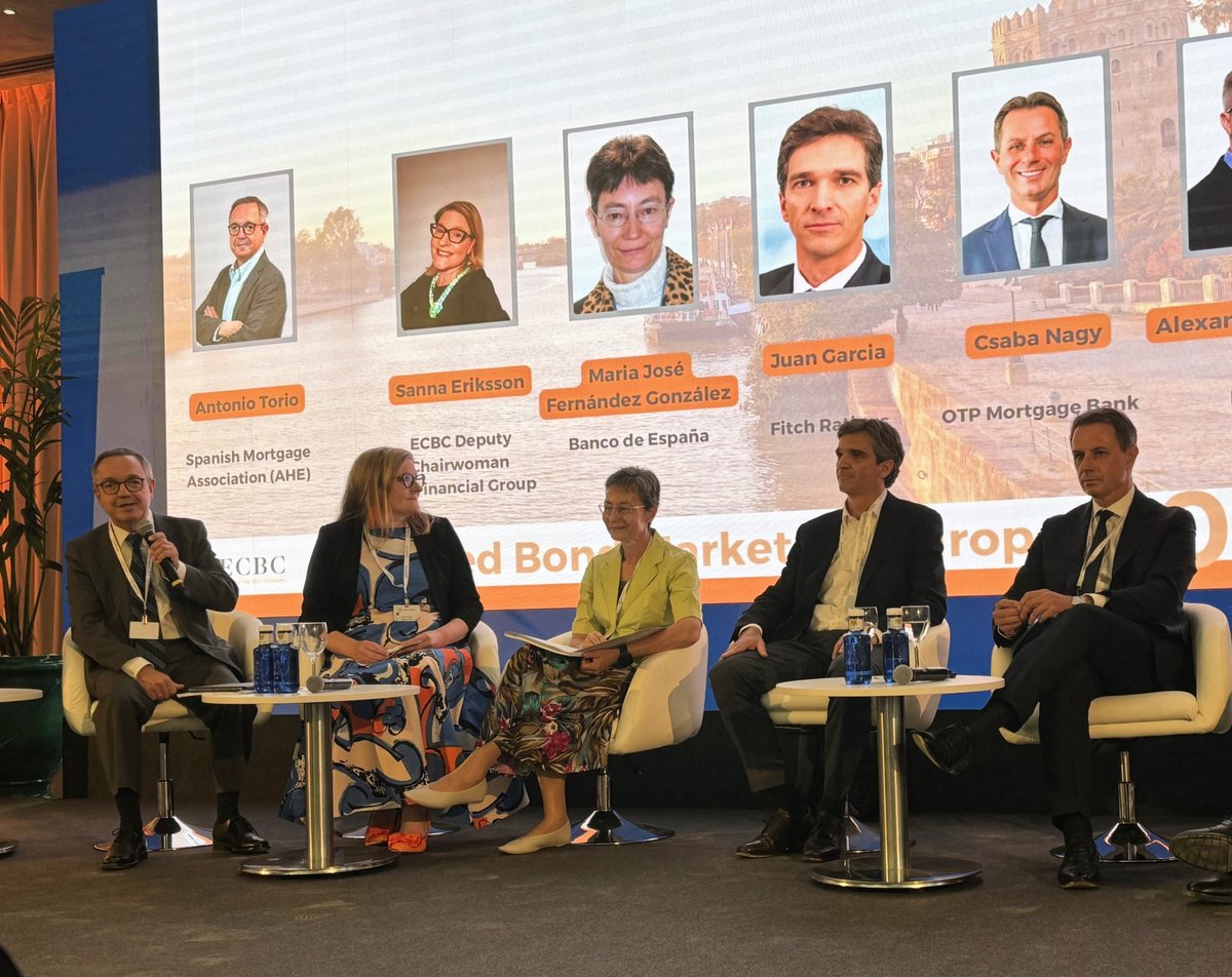 FitchRatings's tweet photo. Fitch Ratings had a great week in Seville at #CoveredBondCongress & #ECBC Plenary! Cosme de Montpellier joined the “Finding Value” panel, and Juan David Garcia spoke on European covered bond markets. Check our latest commentary on EU equivalence: https://t.co/vEEocGkMKH https://t.co/ejasa07967