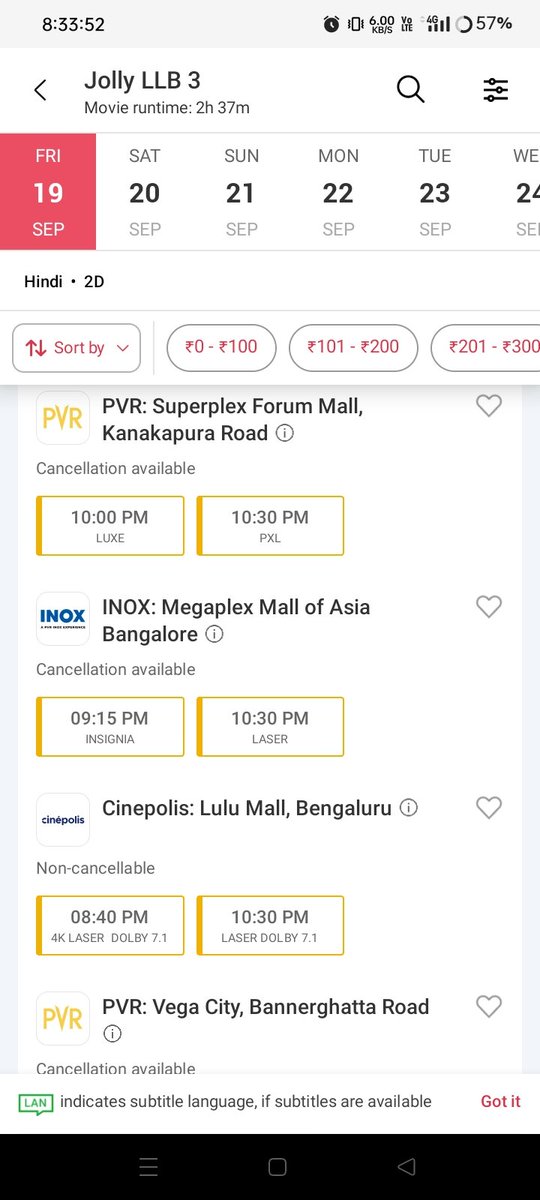 akshaykumar4144's tweet image. 49/72 shows are SO/FF in Bengaluru tonight 💥💥
And tomorrow &apos;s advances are also fantastic. 🔥🔥
#JollyLLB3 #AkshayKumar #ArshadWarsi