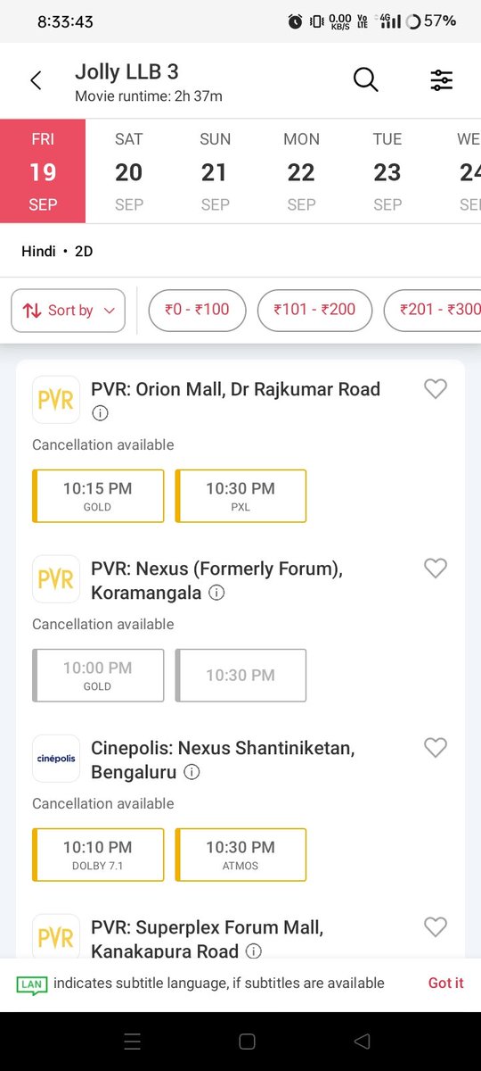 akshaykumar4144's tweet image. 49/72 shows are SO/FF in Bengaluru tonight 💥💥
And tomorrow &apos;s advances are also fantastic. 🔥🔥
#JollyLLB3 #AkshayKumar #ArshadWarsi
