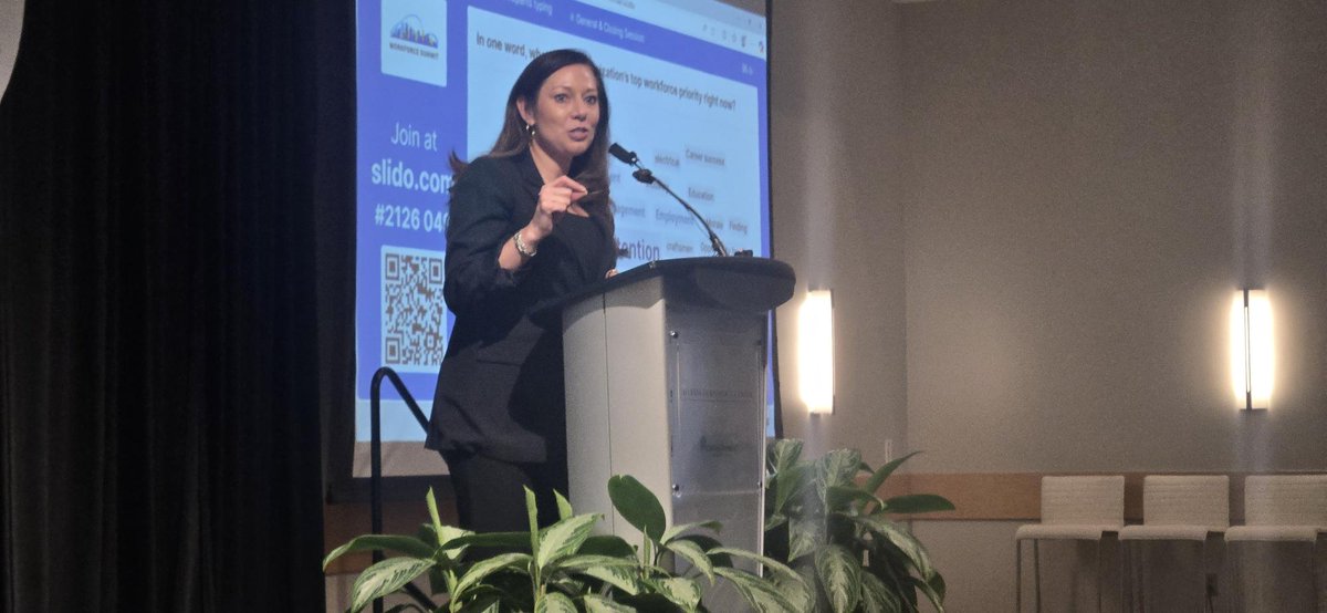 CharlotteWorks's tweet photo. Our CEO/President @AnnaLondonCLT shared more on the purpose of the Summit. "Today is about shortening the distance between talent and opportunity—matching what employers need, what people can do, and what training provides. Not by accident—by design." #WorkforceSummit https://t.co/TYONFbnYgX
