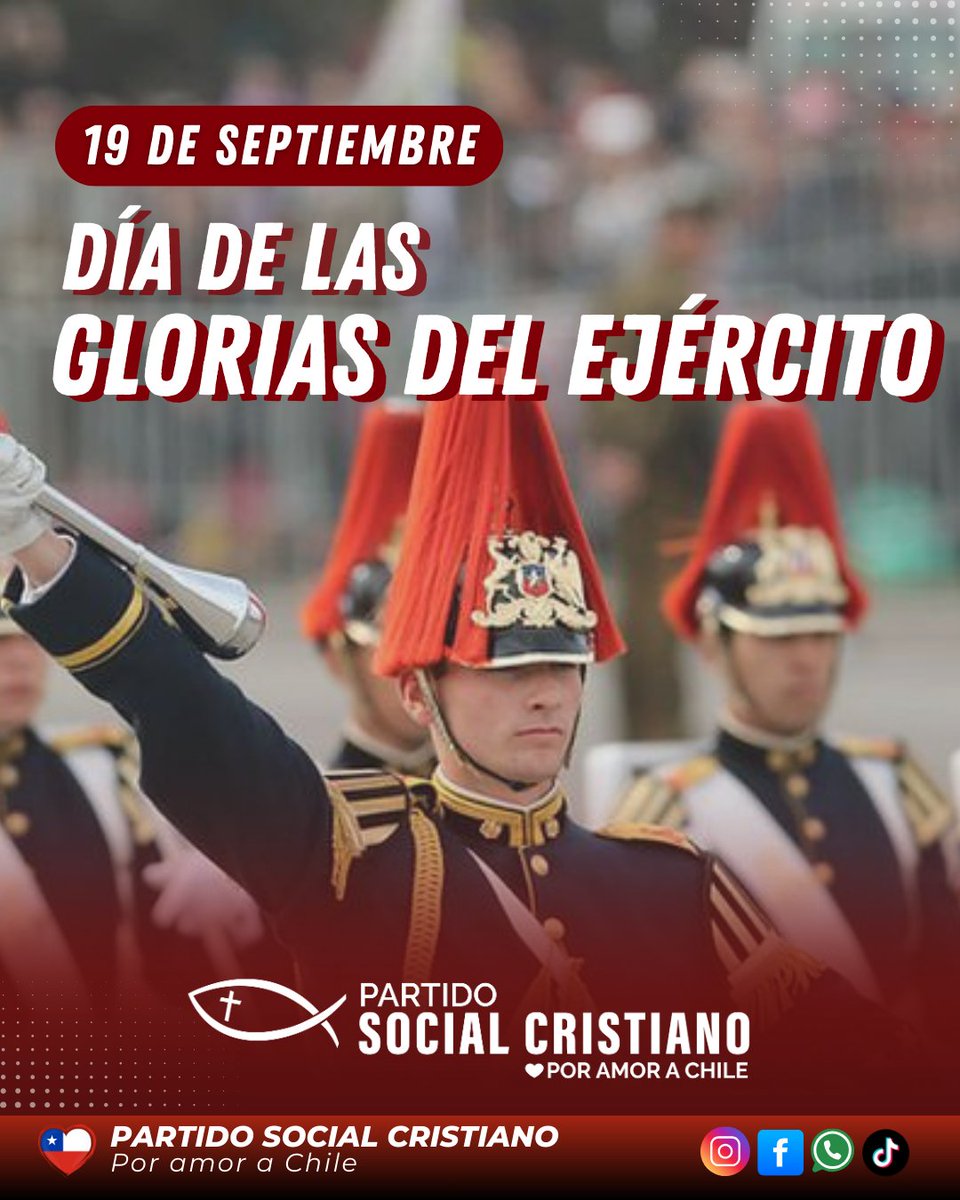 psc_cristiano's tweet image. DÍA DE LAS GLORIAS DEL EJÉRCITO 🇨🇱
Hoy conmemoramos 215 años de servicio a la Patria.
Agradecemos a todos los hombres y mujeres del Ejército de Chile, quienes día a día protegen nuestra nación.
#GloriasDelEjército #EjércitoDeChile #PartidoSocialCristiano