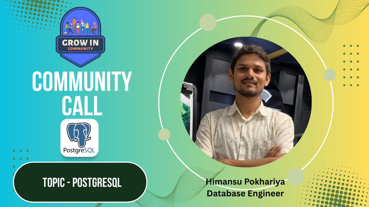 akshayktwt's tweet image. 🚀 New on @GrowInComm!

PostgreSQL Session-1 + AMA with Himanshu is now live 🎯

Learn DB fundamentals + get career &amp;amp; mentorship insights.

📺 Watch here 👇 youtu.be/7wlLRA8UriI

#PostgreSQL #GrowInCommunity #AMA #OpenSource #Devops