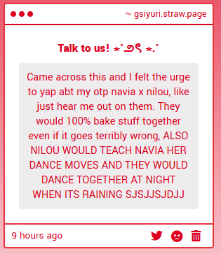 gsi_yuri's tweet photo. Anon pls yap all you want abt them, since simulanka I've been loving the ship and these headcanons are so cute I definitely see all of them happening - 🌔 https://t.co/fgI7EnEjYL