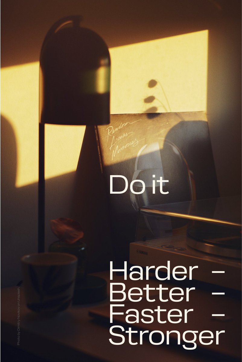 Another sneak peek of our new font. And a motivational message, remember, if you're going to do it, do it the Daft Punk way!