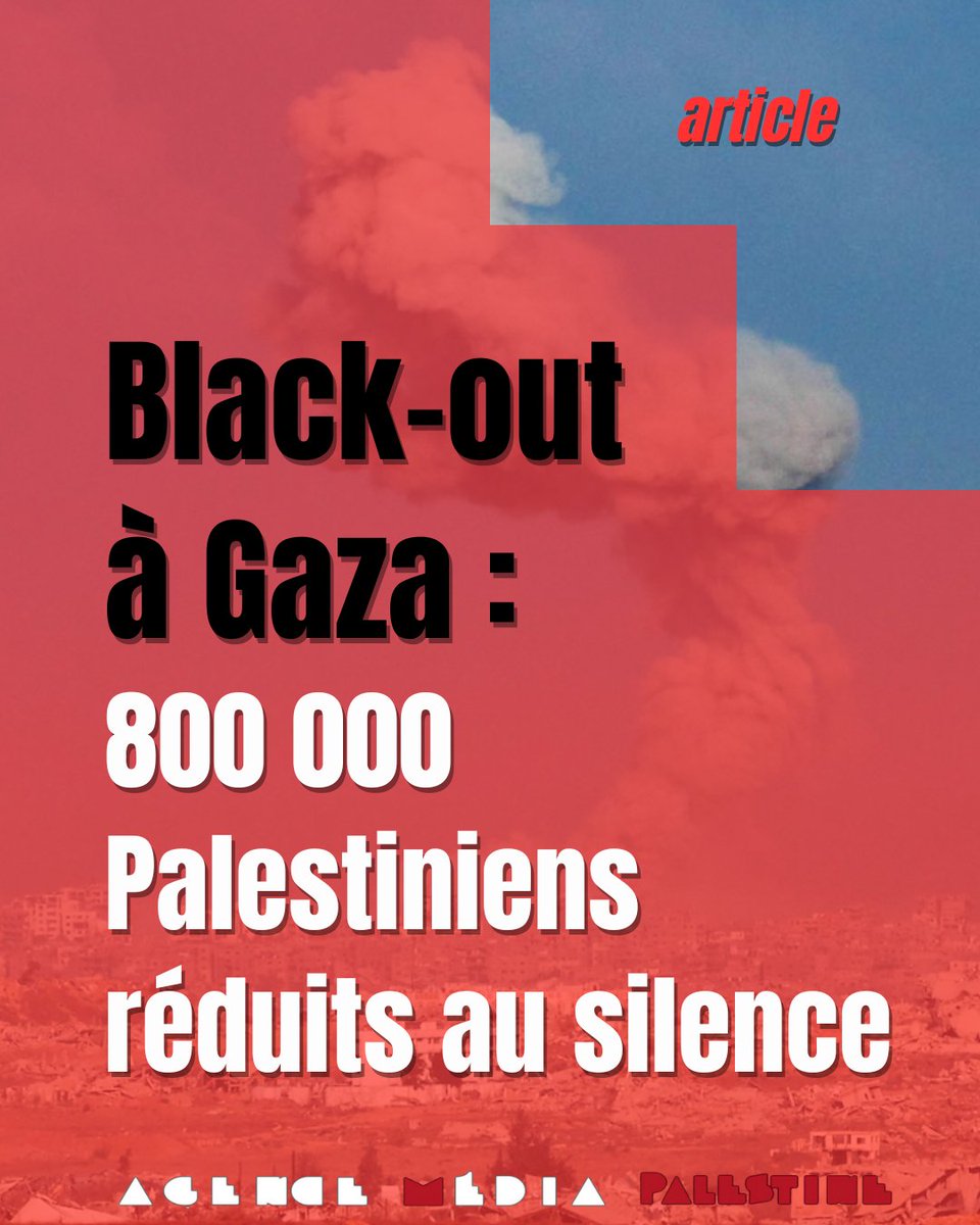 Alors que les troupes israéliennes ont pénétré la ville de #Gaza et y perpétuent des massacres, la destruction des infrastructures de télécommunication réduit les habitant-es assailli-es au silence.
Par l’Agence Média Palestine, le 19 septembre 2025 : urls.fr/1mQCQE