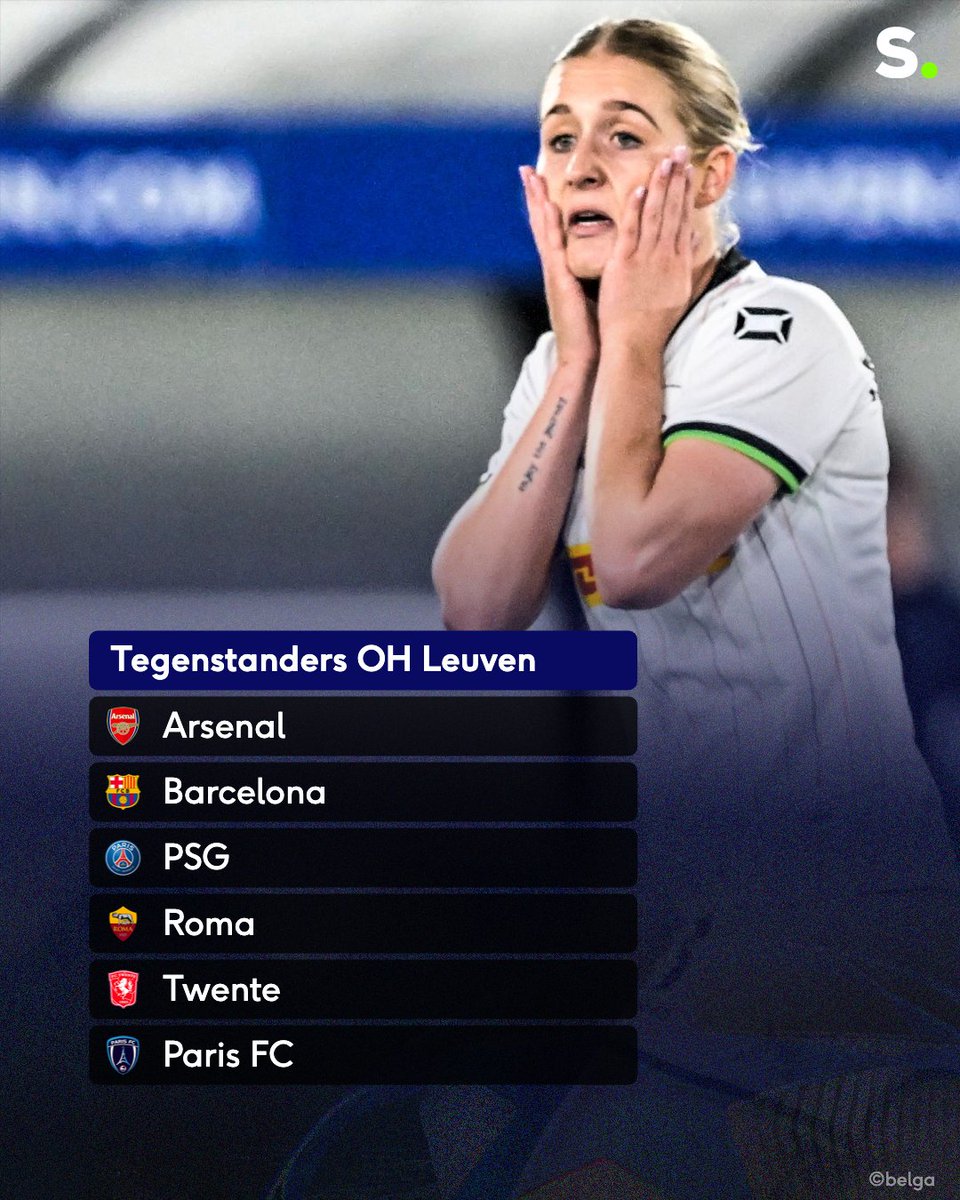 sporza's tweet image. Topaffiches voor vrouwen OHL! Barcelona, Arsenal en 2 keer naar Parijs: OH Leuven treft kleppers in Champions League voor vrouwen. #WUCL #Voetbal

sporza.be/nl/2025/09/19/…